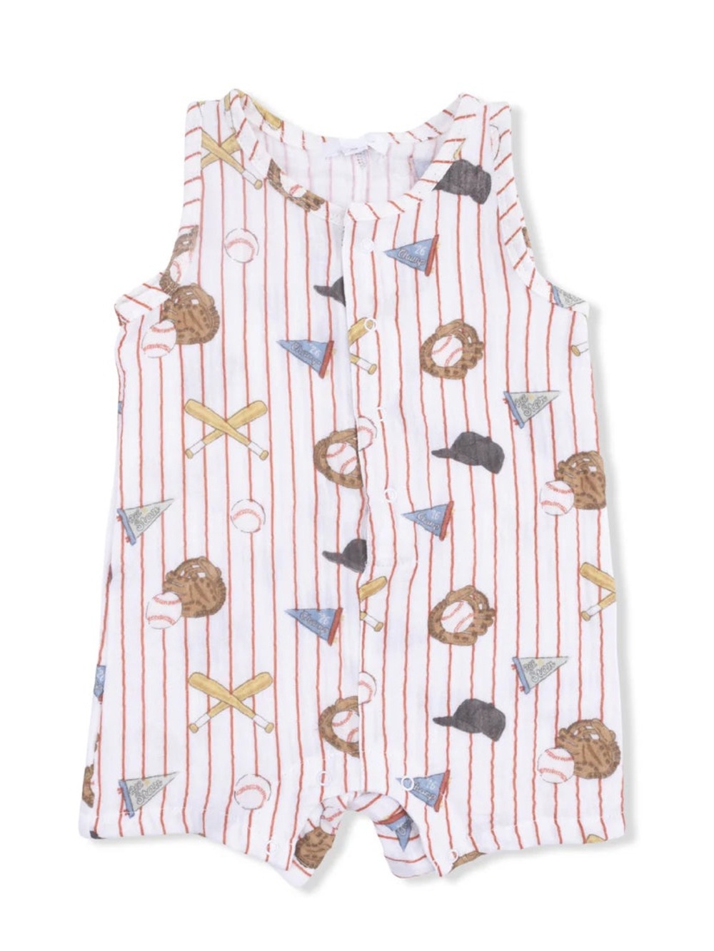 Angel Dear Vintage Baseball Stripe Sleeveless Shortie Romper 6-12 18-24 months